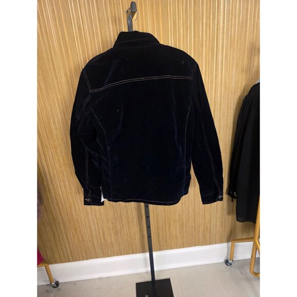NWT J4 Jacket Mens Navy Blue Velvet Button-Up Jacket Contrast Stitching Size L - Picture 4 of 9